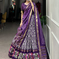 Purple Colour Tussar Silk With Ikkat Print Lehenga Choli 1