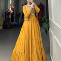 Mustard Colour Colour Pure Rayon Jhamkudi Navratri Chaniya Choli 4