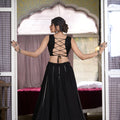 Black Rayon Plain And Lace Border With Gotta Patti Touch Up Chaniya Choli 1