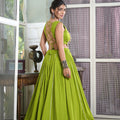 Parrot Rayon Plain And Lace Border With Gotta Patti Touch Up Chaniya Choli 4