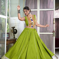 Parrot Rayon Plain And Lace Border With Gotta Patti Touch Up Chaniya Choli 3