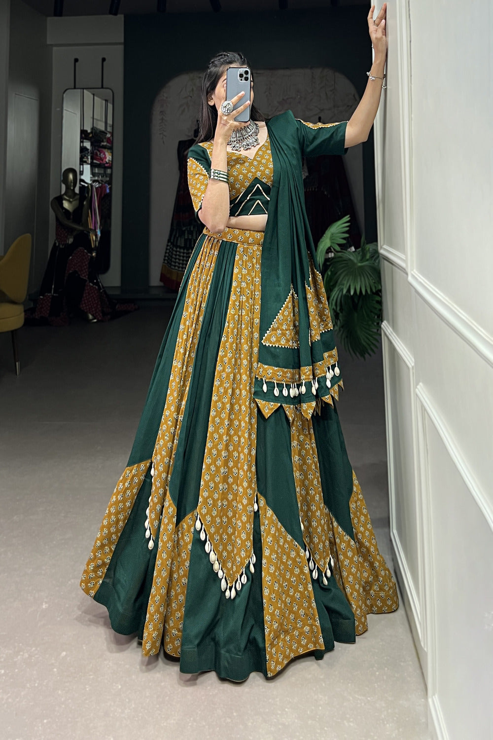 Navratri Special Green Colour Chaniya Choli