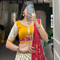 Mustard Colour Pure Cotton Leheriya Style with Patola Print Chaniya Choli 3