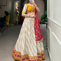 Mustard Colour Pure Cotton Leheriya Style with Patola Print Chaniya Choli 1