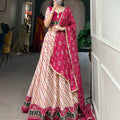 Pink Colour Pure Cotton Leheriya Style with Patola Print Chaniya Choli
