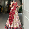 Red Colour Pure Cotton Leheriya Style with Patola Print Chaniya Choli 3