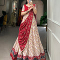 Red Colour Pure Cotton Leheriya Style with Patola Print Chaniya Choli 2