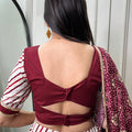 Wine Colour Pure Cotton Leheriya Style with Patola Print Chaniya Choli 4