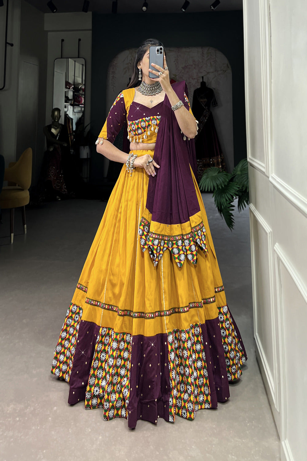 Mustard Color Trending Navaratri Chaniya Choli