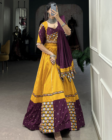 Mustard Color Trending Navaratri Chaniya Choli 1