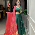 GREEN  Gaji Silk Bandhani Chaniya Choli 2