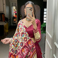 MAROON   Gaji Silk Bandhani Chaniya Choli  3