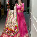 PINK  Gaji Silk Bandhani Chaniya Choli  1