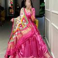 PINK  Gaji Silk Bandhani Chaniya Choli  2