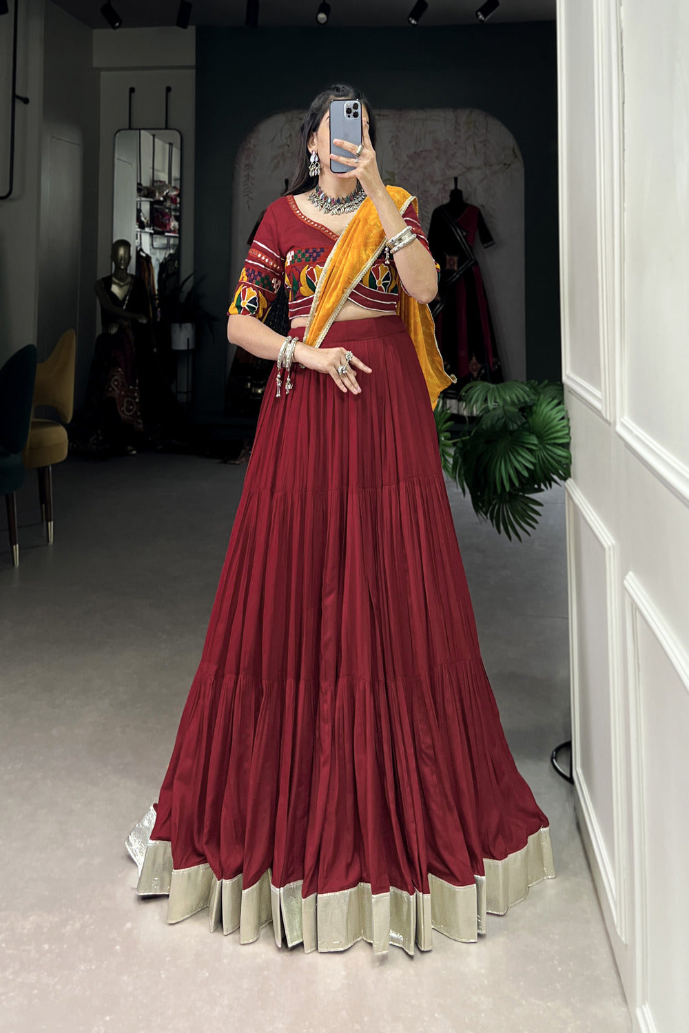 Designer maroon Color Navratri Chaniya Choli