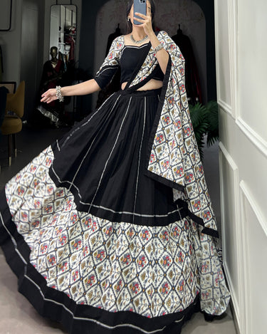 Black Color Cotton Navratri  Chaniya Choli 7