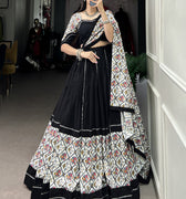 Black Color Cotton Navratri  Chaniya Choli