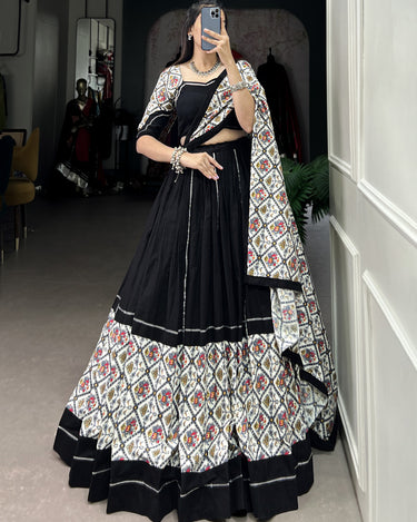 Black Color Cotton Navratri  Chaniya Choli