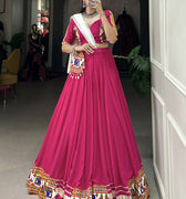 Pink Colour Navratri Special Pure Cotton Chaniya Choli
