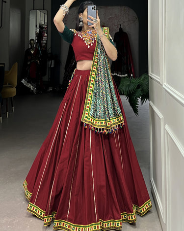 Pure Cotton Navratri Gamthi Work Chaniya Choli 3