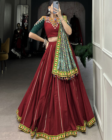 Pure Cotton Navratri Gamthi Work Chaniya Choli 4