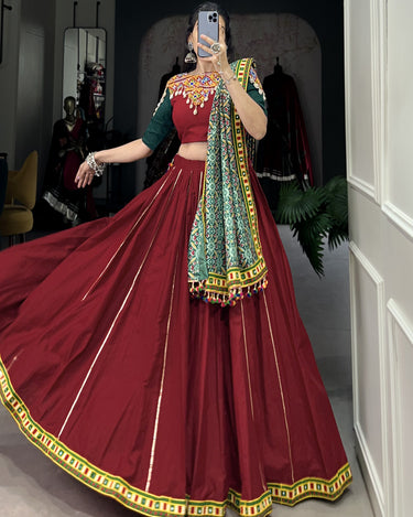 Pure Cotton Navratri Gamthi Work Chaniya Choli 6