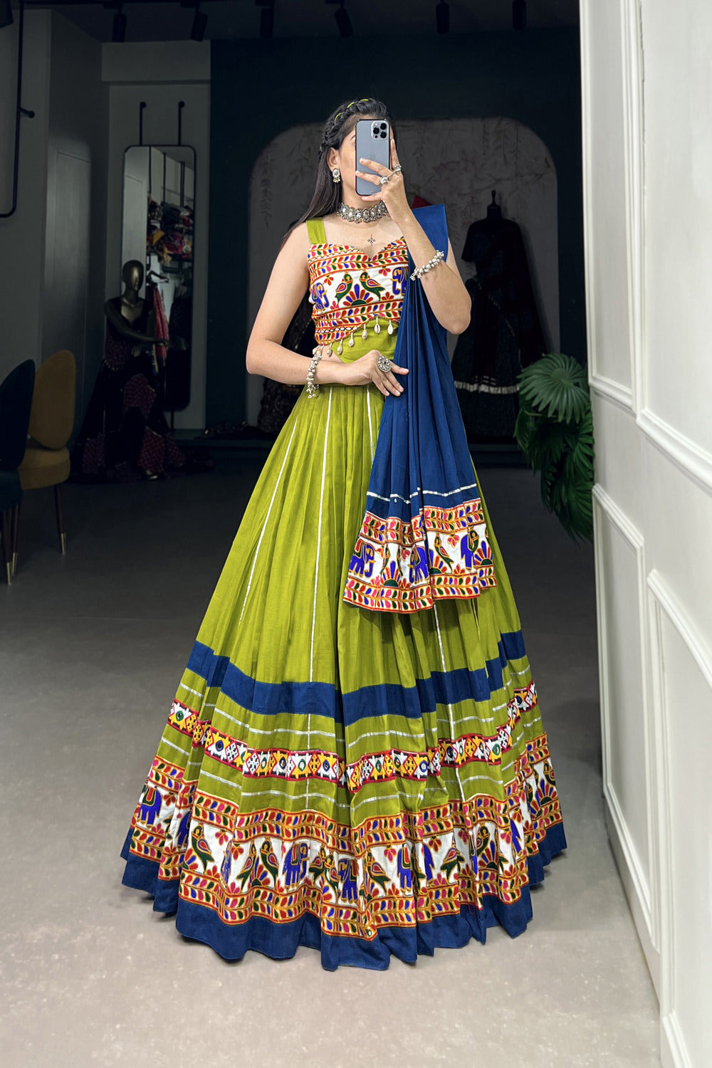 Parrot Color Special Navratri Chaniya Choli