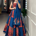 Blue Colour Pure cotton Navratri Chaniya Choli