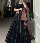 Black Colour Pure Cotton Plain Chaniya Choli