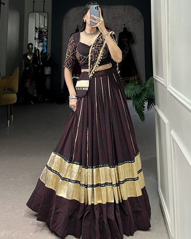 Black Latest Navratri Bandhej Print Chaniya Choli 5