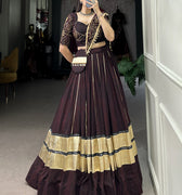 Black Latest Navratri Bandhej Print Chaniya Choli