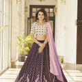 Purple Colour Bridal Lehenga Choli