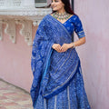  NAVY BLUE Vaishali silk Bandhani Chaniya choli