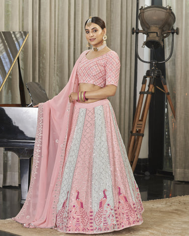 Light Pink Georgette Lehenga Choli 