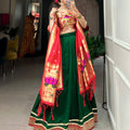 Green Colour Paithani Vichitra Silk Lehenga choli 4