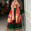 Green Colour Paithani Vichitra Silk Lehenga choli