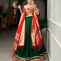 Green Colour Paithani Vichitra Silk Lehenga choli 8