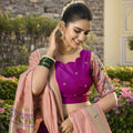 Perple Colour Jacquard Silk Paithani Lehenga Choli 2