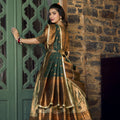 Green Colour Jacquard Silk Zari Weaving Work Pattu Lehenga Choli 5