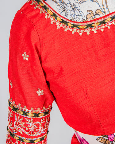 Red Colour Paithani Lehenga Choli 5