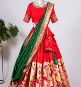 Red Colour Paithani Lehenga Choli