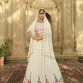 White Colour Bridal Georgette Lehenga Choli 1