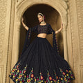Bridal Georgette Thread with Sequince Embroidered Work Lehenga Choli 1