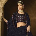 Bridal Georgette Thread with Sequince Embroidered Work Lehenga Choli 2