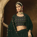 Special Mehndi Rasam green Colour Georgette Embroidered Work Lehenga Choli 2