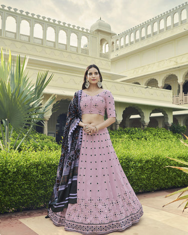 Dusty Pink Georgette Lehenga Choli