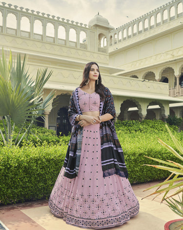 Dusty Pink Georgette Lehenga Choli 1