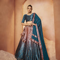 Teal Blue Designer Bridal Sequince Embroidered with all over mirror work Lehenga Choli 