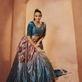Teal Blue Designer Bridal Sequince Embroidered with all over mirror work Lehenga Choli 2