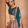 Teal Blue Designer Bridal Sequince Embroidered with all over mirror work Lehenga Choli 3